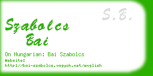 szabolcs bai business card